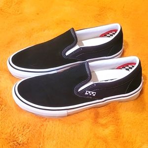 New Vans Slip-On Skate Shoe - Black Suede Women's 11 Men's 9.5